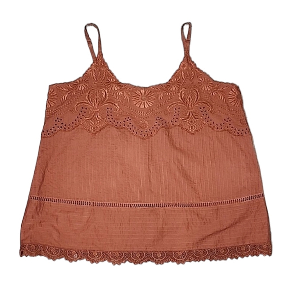 Sundance embroidered lace tanktop tanktop size L